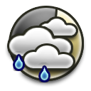 Partly cloudy Light rain